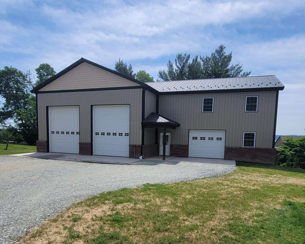 True Harmony Builders custom commercial garage in Lancaster, PA.