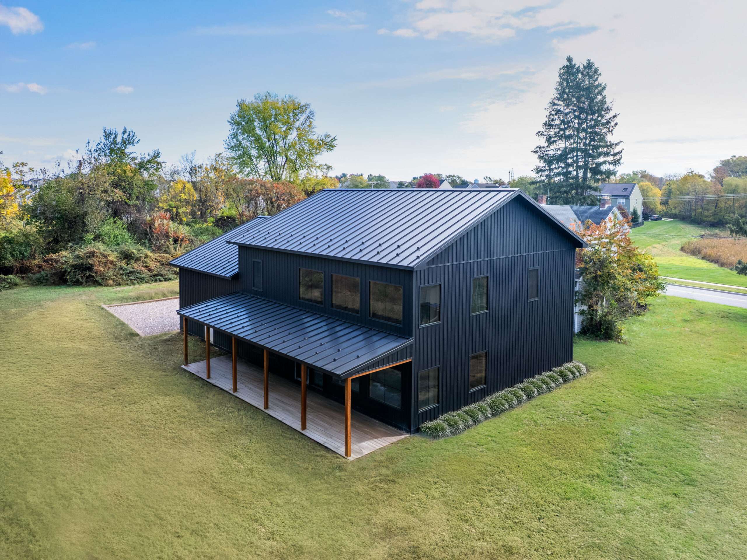 Black barndominium